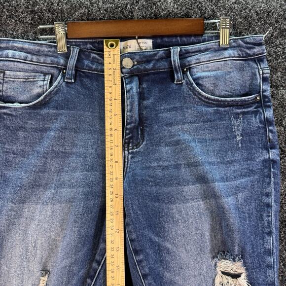 BKE Payton Jeans Women's 31 Blue Ankle Skinny Mid Rise Universal Fit Distressed - Picture 6 of 9